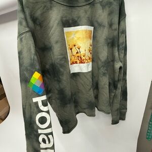 Polaroid Tie-Dye Long Sleeve Tee with Floral Graphic
